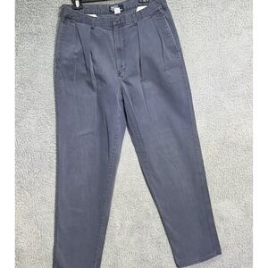 VTG Polo Ralph Lauren Pants Men's Sz 35 x 34 Blue Pleated Pant Chinos Y2K Grunge